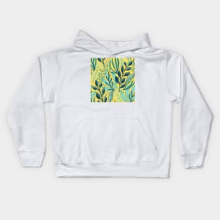 Botanical Yellow Pattern Kids Hoodie